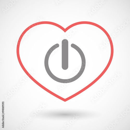 Line heart icon with an off button