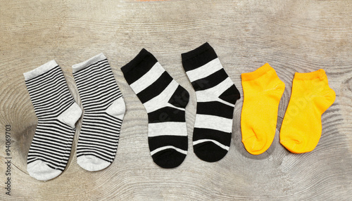 three pair of children's socks