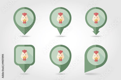 Chicken mapping pins icons