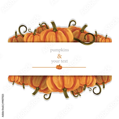 Halloween pumpkins frame for greeting card