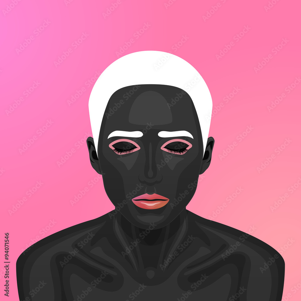 Beauty Woman with pink Lips and closed Eyes Beauty Woman with pink Lips and closed Eyes