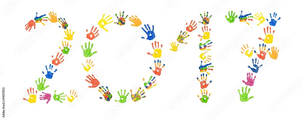 Obraz premium 2017 aus Kinderhänden