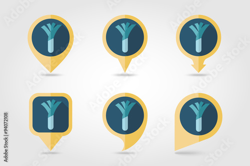 Leek mapping pins icons with long shadow