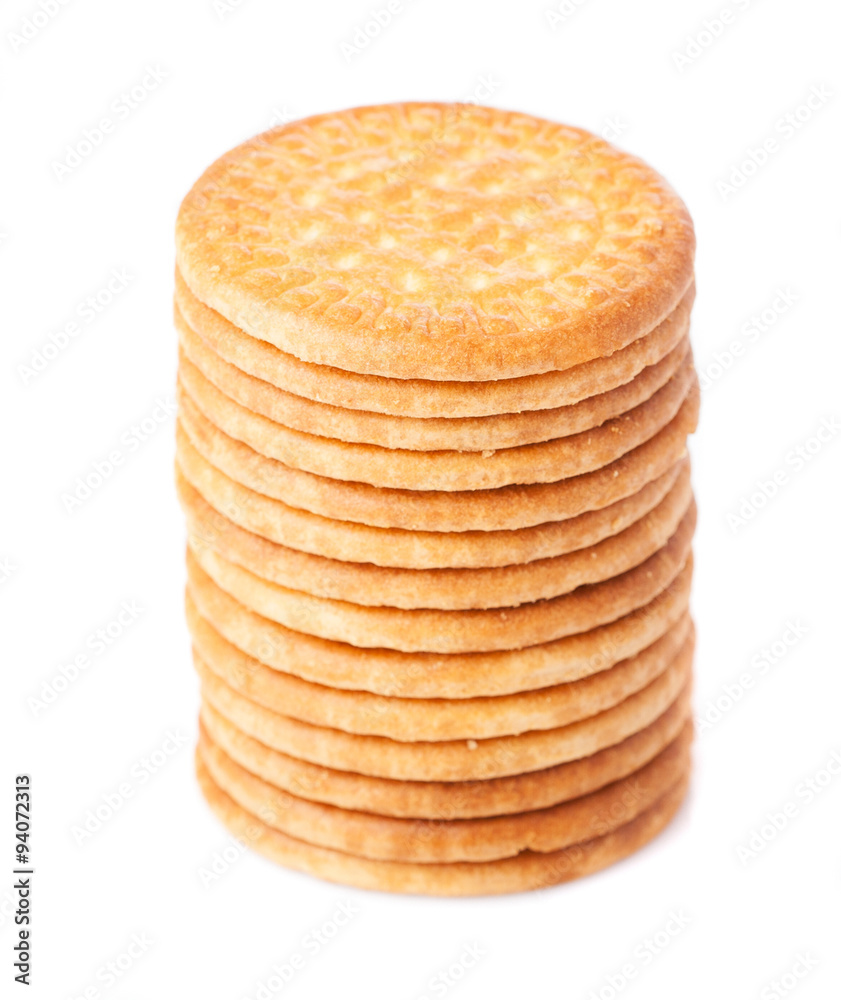 tower of biscuits isolated on a white background tower of biscuits isolated on a white background