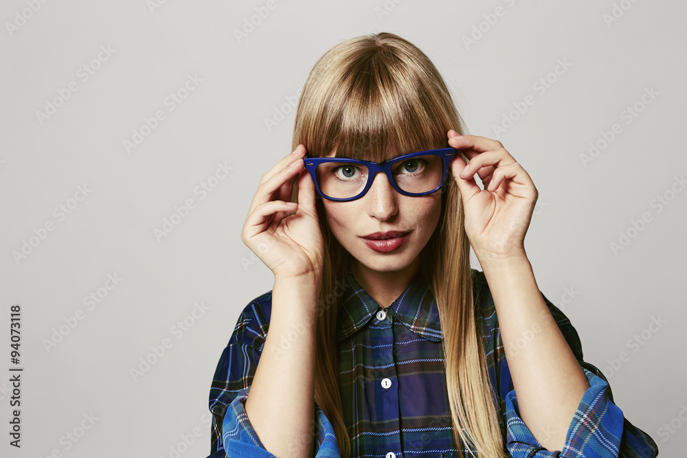 Intelligent young woman in spectacles, portrait Intelligent young woman in spectacles, portrait