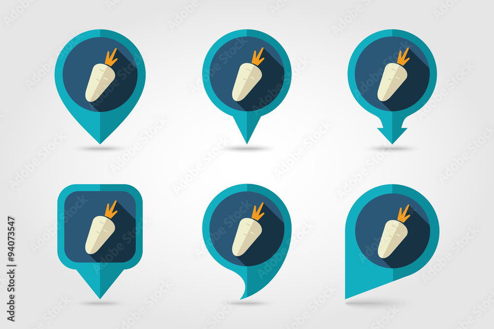 Carrot flat icon with long shadow Carrot flat icon with long shadow