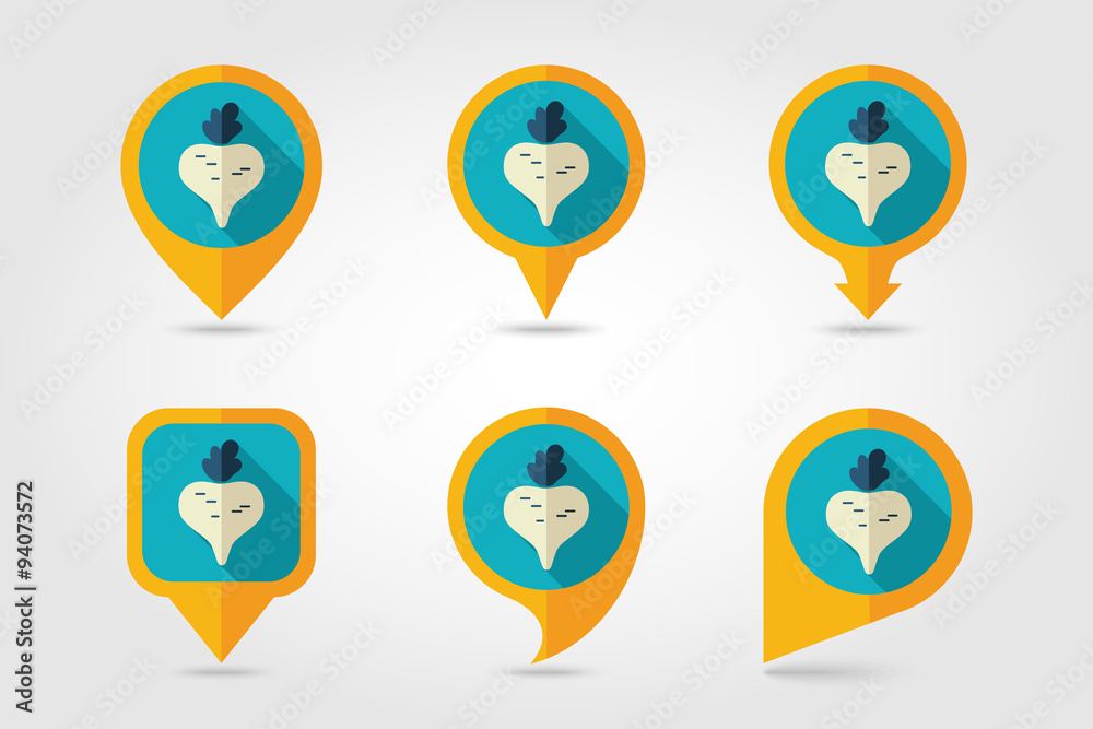 Beet flat icon with long shadow Beet flat icon with long shadow