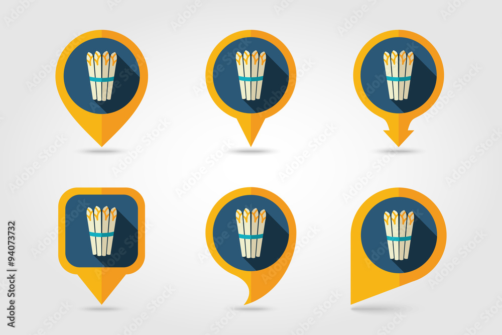 Asparagus flat icon with long shadow Asparagus flat icon with long shadow
