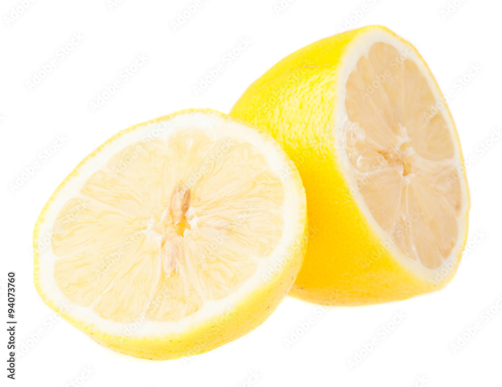 sliced lemon isolated on a white background sliced lemon isolated on a white background