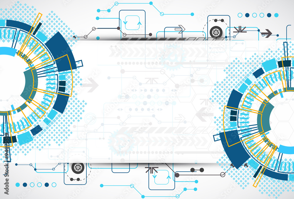 Obraz premium Abstract technological background with various technological ele