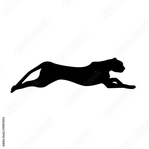 Running panther silhouette. Vector illustration
