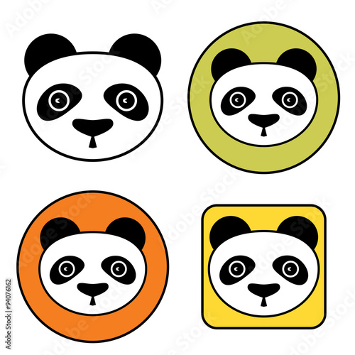 Panda icons. Logo element. Isolated on white background  