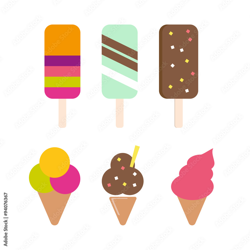 Colorful Vector Collection of Ice Cream
