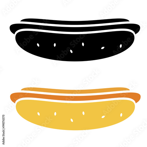 Vector hot dog icon isolated on white background
