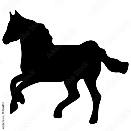 Vector silhouette of horse isolated on white background
