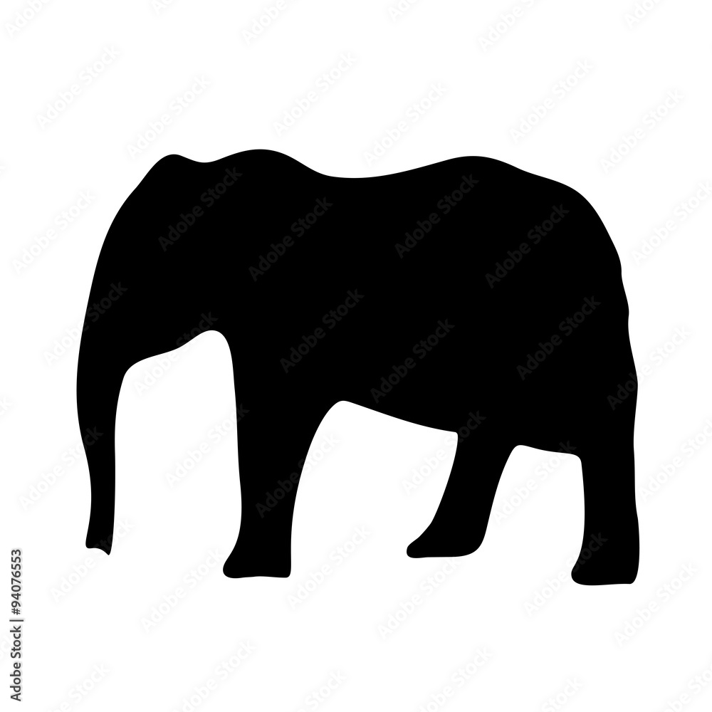 Vector silhouette of elephant
