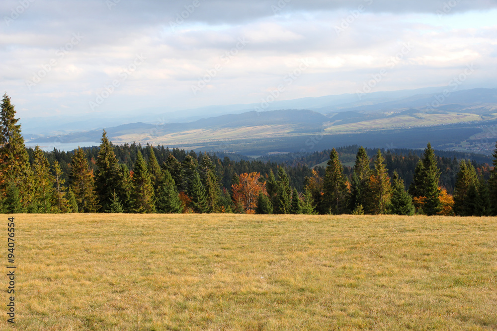 Fototapeta premium autumn landscape in Gorce mountains, Nowy Targ, Poland