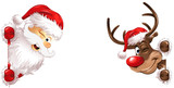 santa and rudolph banner side