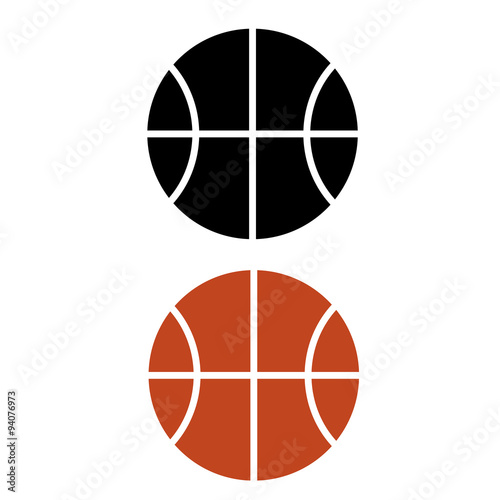 Basketball flat icon set, vector illustration
