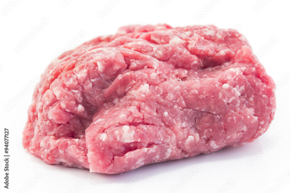 Minced beef isolated on white Minced beef isolated on white