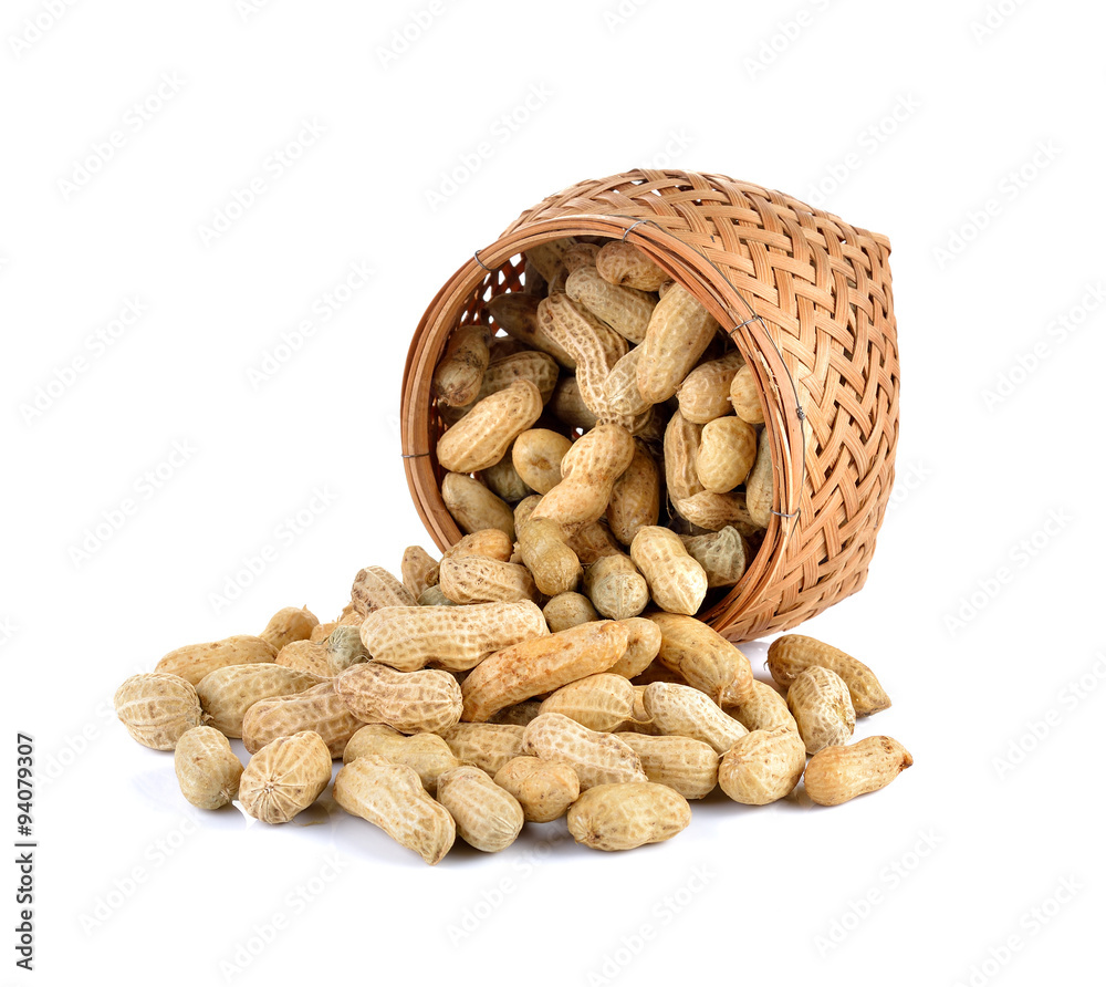 groundnuts (peanut) on white background groundnuts (peanut) on white background
