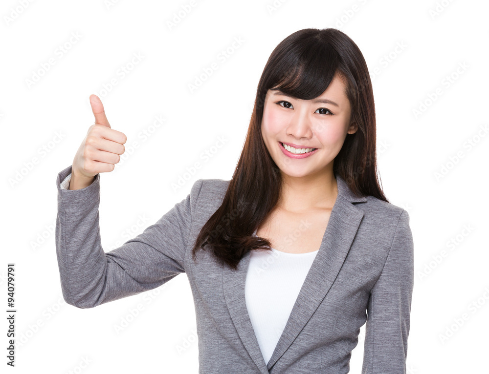 Asian Young Businesswoman show with thumb up Asian Young Businesswoman show with thumb up