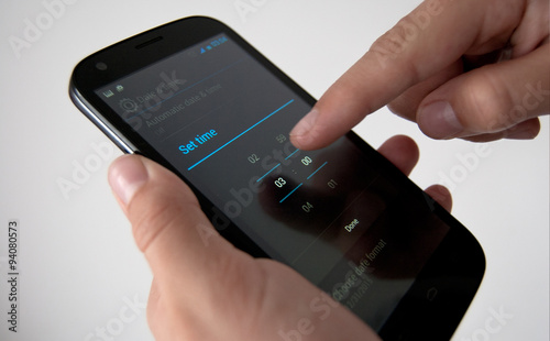 time set on smartphone