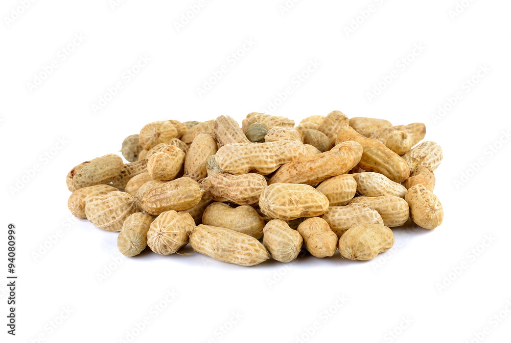 groundnuts (peanut) on white background groundnuts (peanut) on white background