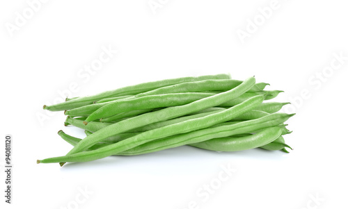 Green beans  on white background.
