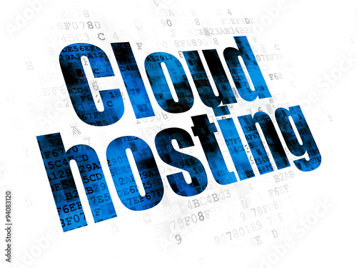 Cloud computing concept  Cloud Hosting on Digital background