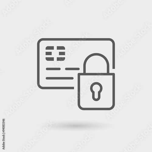 secure card thin line icon