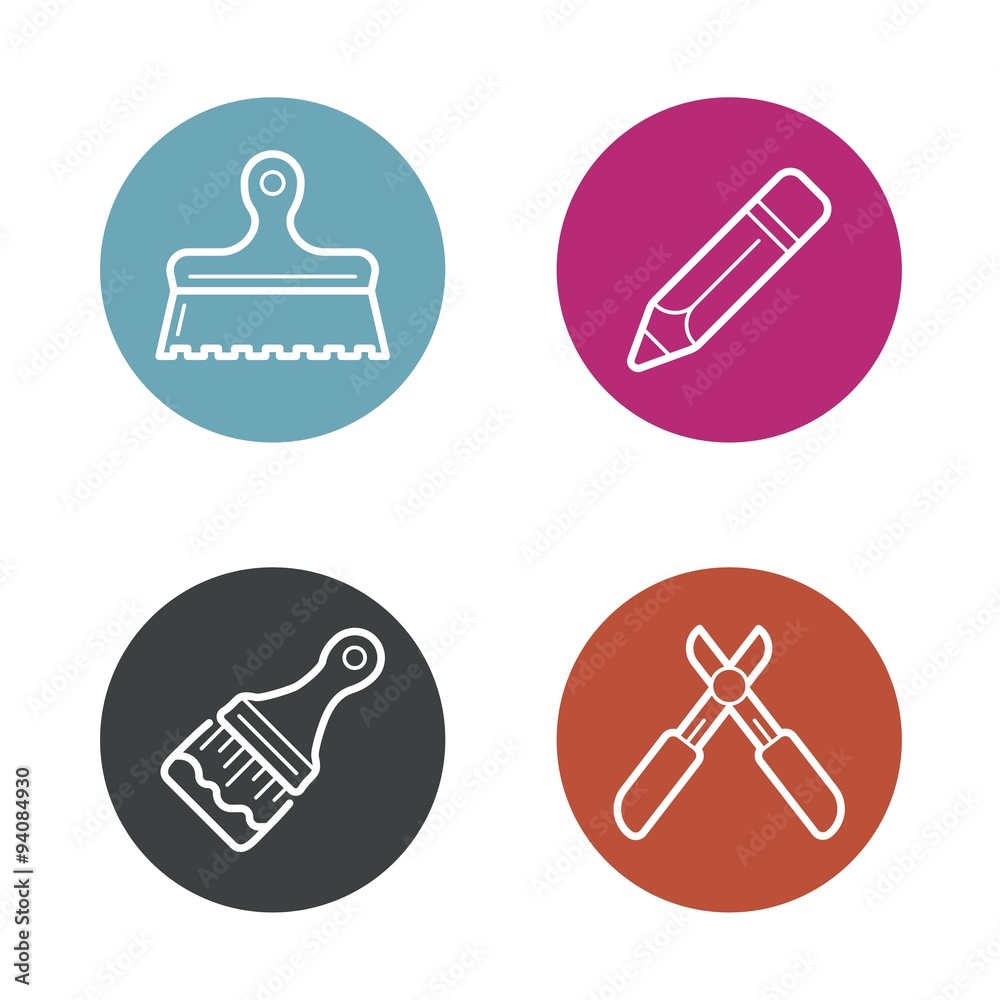 Vector Round Circle Buttons with Icons can be used as Logo or Icon Vector Round Circle Buttons with Icons can be used as Logo or Icon