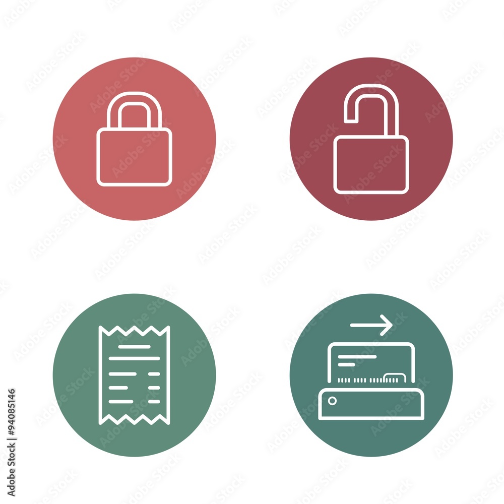 Vector Round Circle Buttons with Icons can be used as Logo or Icon Vector Round Circle Buttons with Icons can be used as Logo or Icon