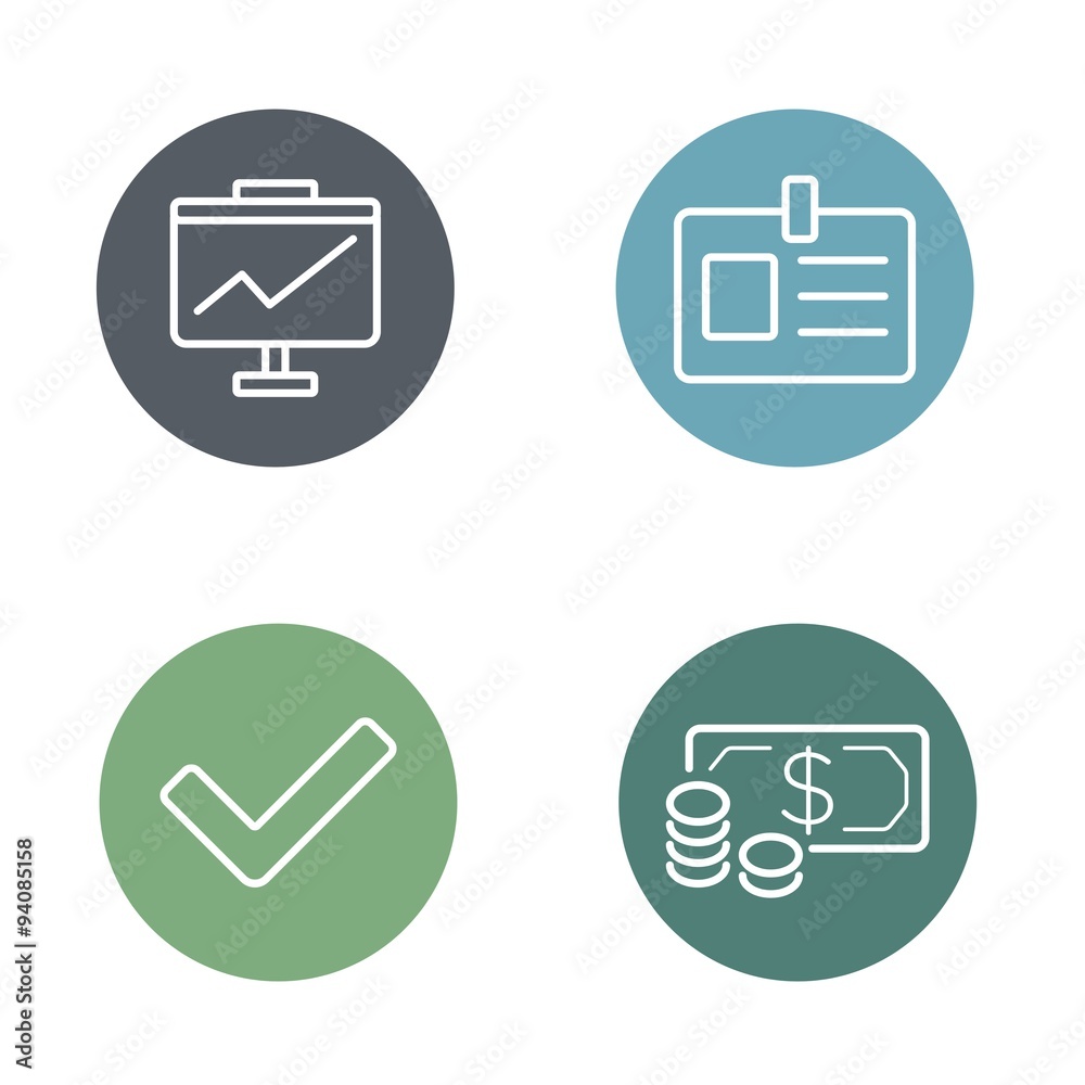 Vector Round Circle Buttons with Icons can be used as Logo or Icon Vector Round Circle Buttons with Icons can be used as Logo or Icon
