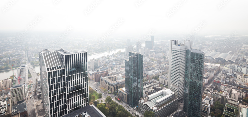 Fototapeta premium frankfurt germany skyscrapers with white background