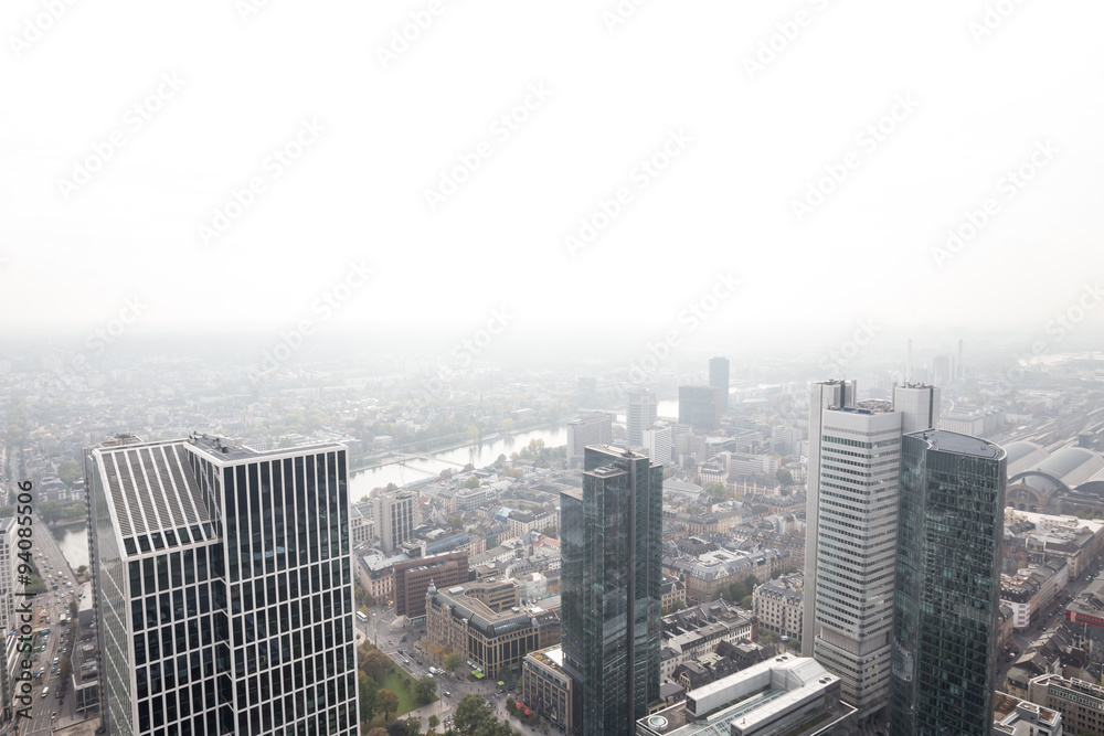 frankfurt germany skyscrapers with white background