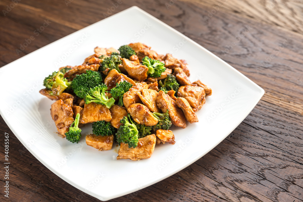 Fototapeta premium Chicken with broccoli