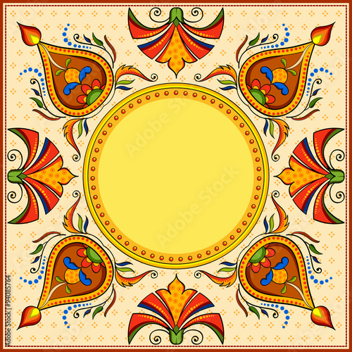 Happy Diwali background with diya