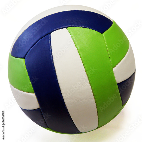 Volleyball ball in green, blue and white