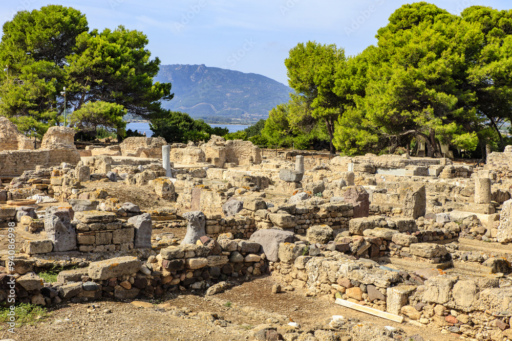 Archeologische opgraving van de Fenicische nederzetting Nora op Sardinië