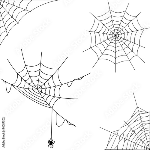 Cartoon spider web collection set