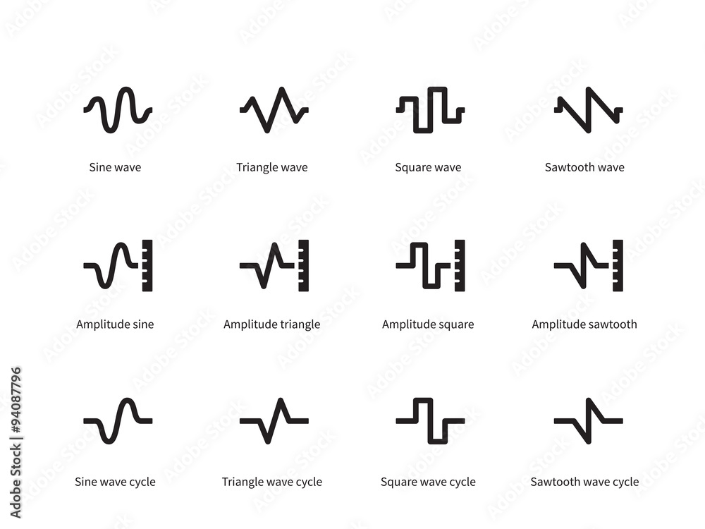 Voice waves icons on white background. Voice waves icons on white background.