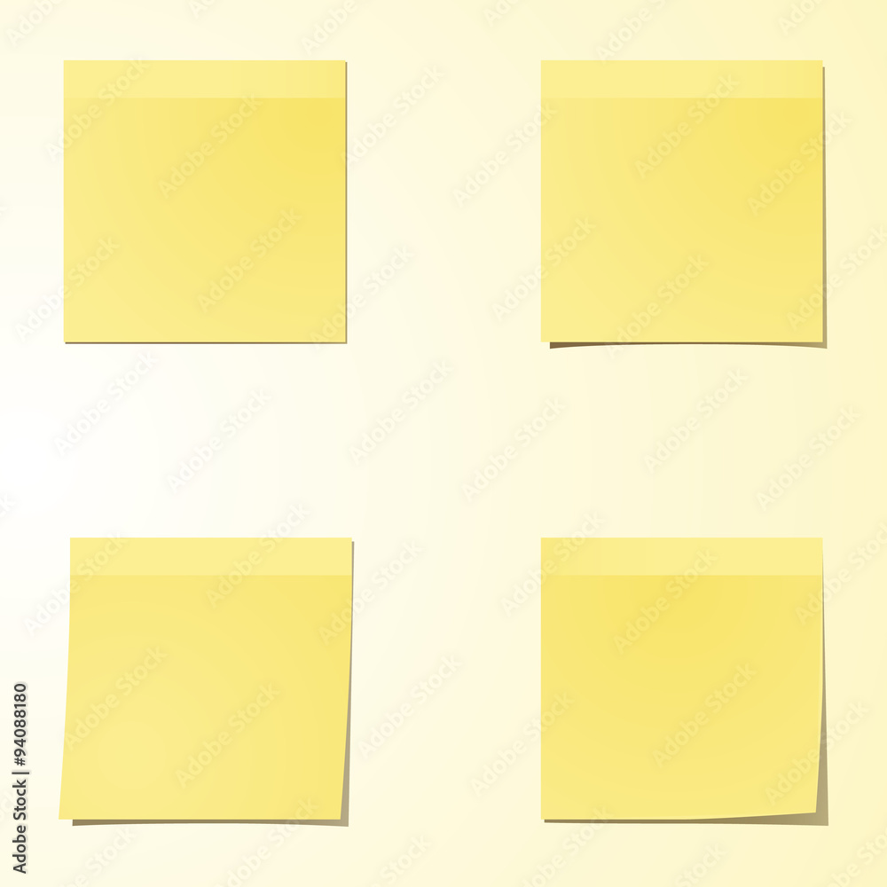 four yellow stationery stickers four yellow stationery stickers
