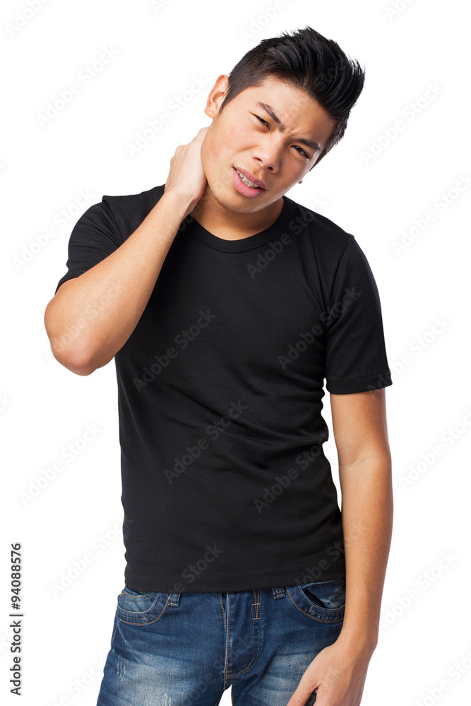 Fototapeta premium sad chinese-man backache