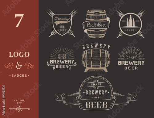 Vintage Craft Beer Brewery Logo and Badge