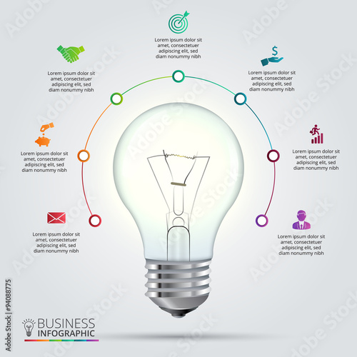 Vector light bulb for infographic.
