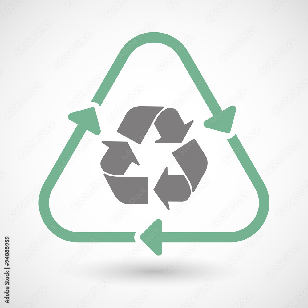 Line art recycle sign icon with a recycle sign Line art recycle sign icon with a recycle sign