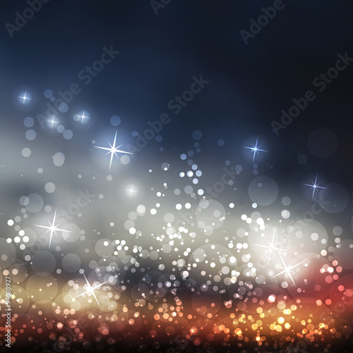 Sparkling Cover Design Template with Abstract, Blurred Background