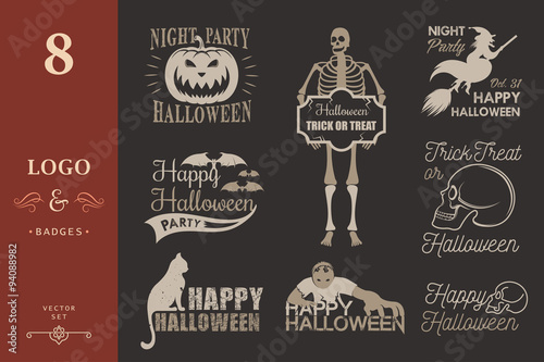 Halloween Badges Set