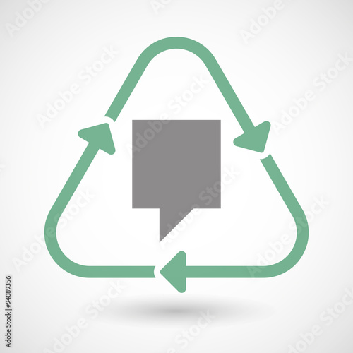Line art recycle sign icon with a tooltip
